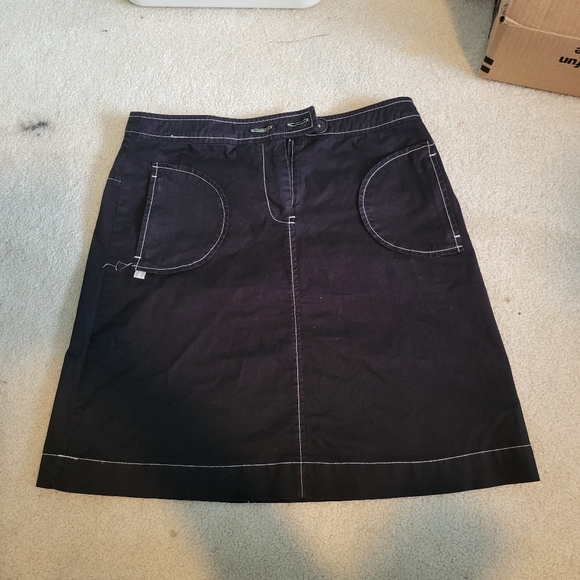 Anthropologie black skirt with white trim - Picture 1 of 2
